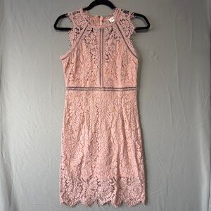 Sugarlips Womens Lace Panel Sheath Dress Size Small Light Pink Coquette Feminine